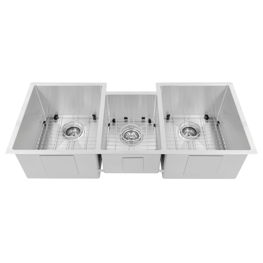 ZLINE 45 in. Breckenridge Undermount Triple Bowl Stainless Steel Kitchen Sink with Bottom Grid and Accessories (SLT-45)