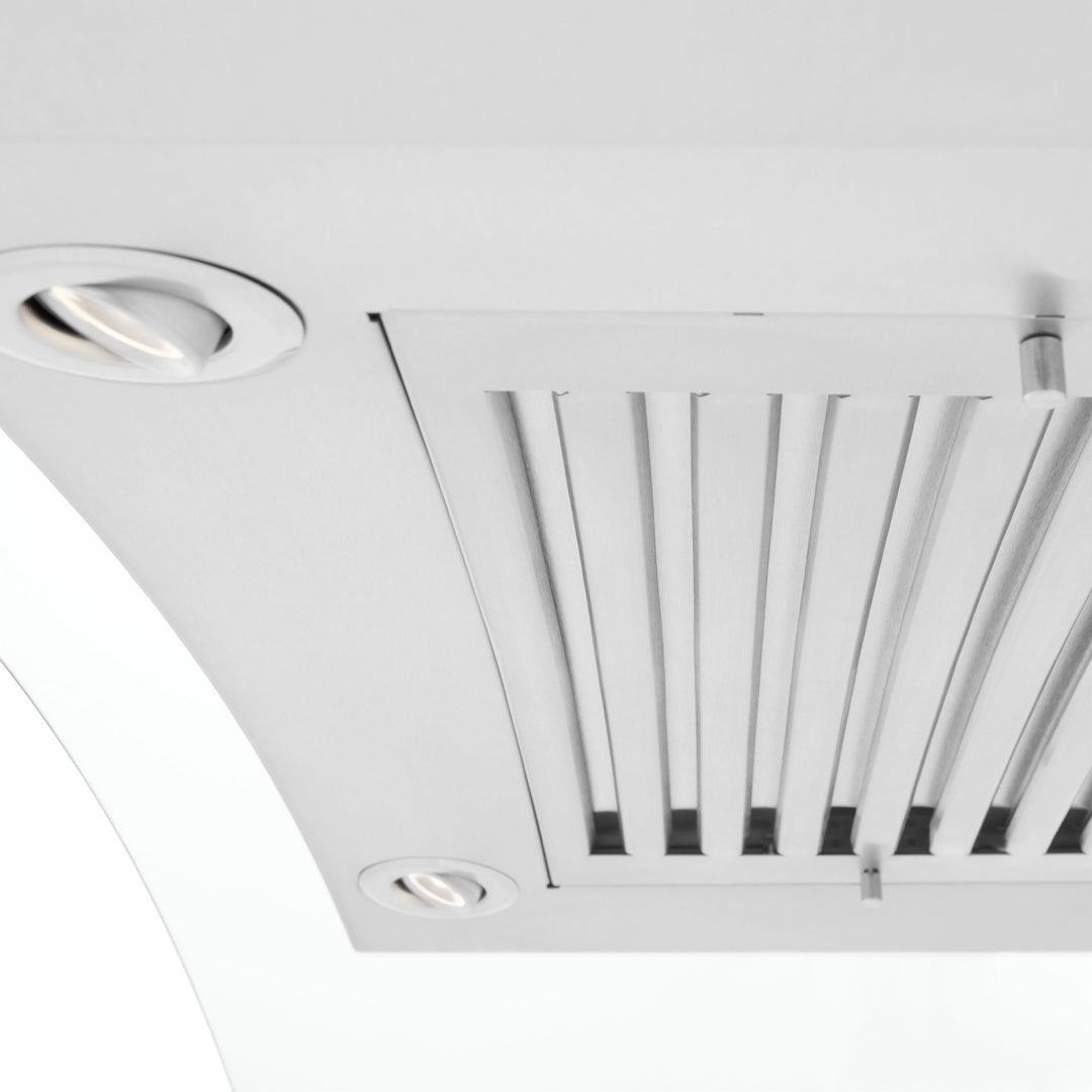 ZLINE 48" Convertible Vent Convertible Vent Wall Mount Range Hood in Stainless Steel & Glass (KN4-48)