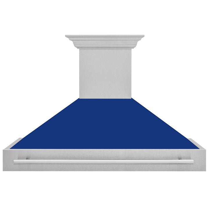 ZLINE 48" Fingerprint Resistant Stainless Steel Range Hood with Blue Gloss Shell (8654SNX-BG48)