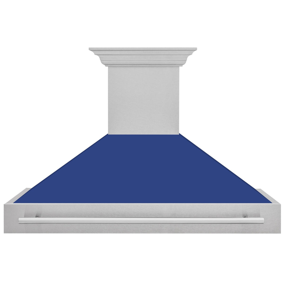 ZLINE 48" Fingerprint Resistant Stainless Steel Range Hood with Blue Matte Shell (8654SNX-BM48)