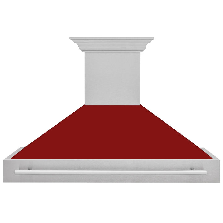 ZLINE 48" Fingerprint Resistant Stainless Steel Range Hood with Red Gloss Shell (8654SNX-RG48)