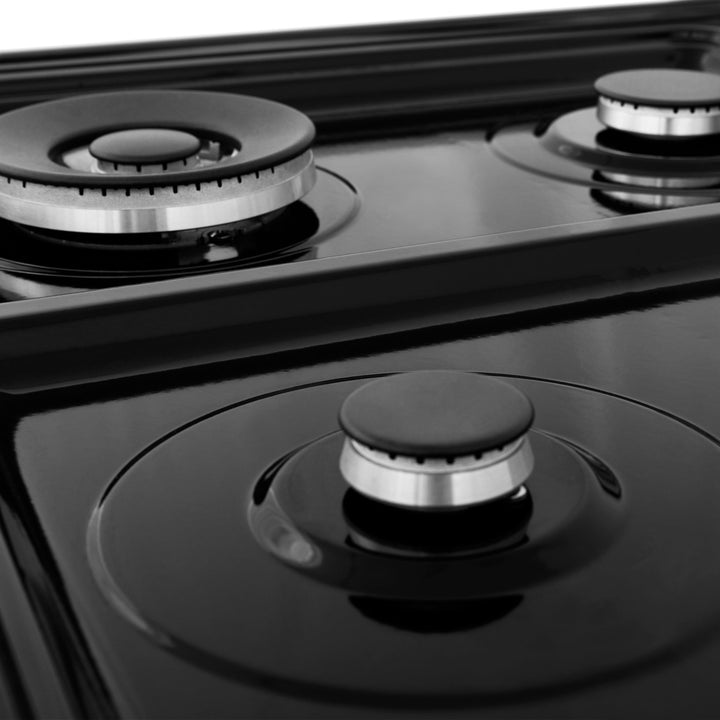 ZLINE 48 in. 6.0 cu. ft. Legacy Dual Fuel Range with 7 Burner Gas Cooktop and 2 Electric Ovens in Black Stainless Steel (RAB-48)