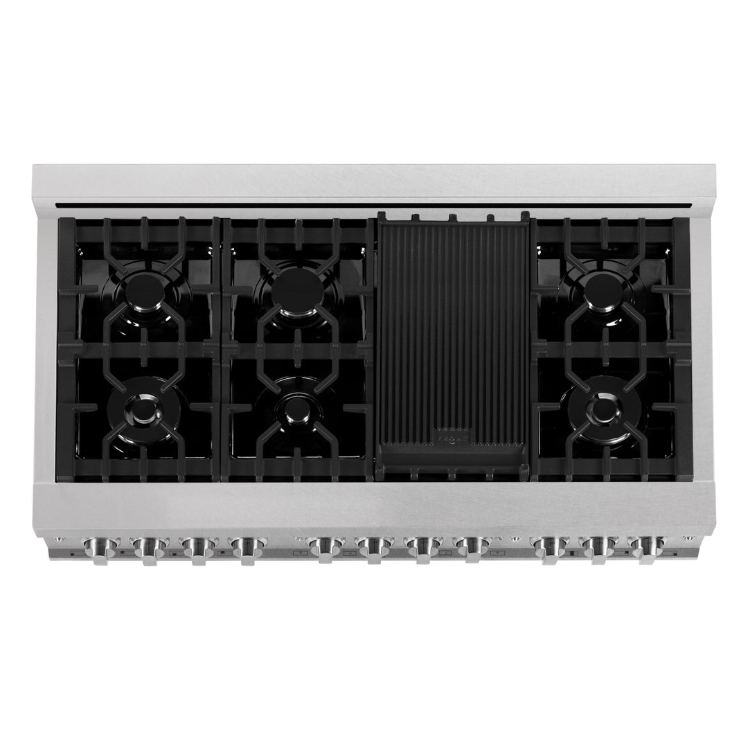 ZLINE 48 in. 6.0 cu. ft. Range with Natural Gas Stove and Natural Gas Oven in Fingerprint Resistant Stainless Steel (RGS-SN-48)