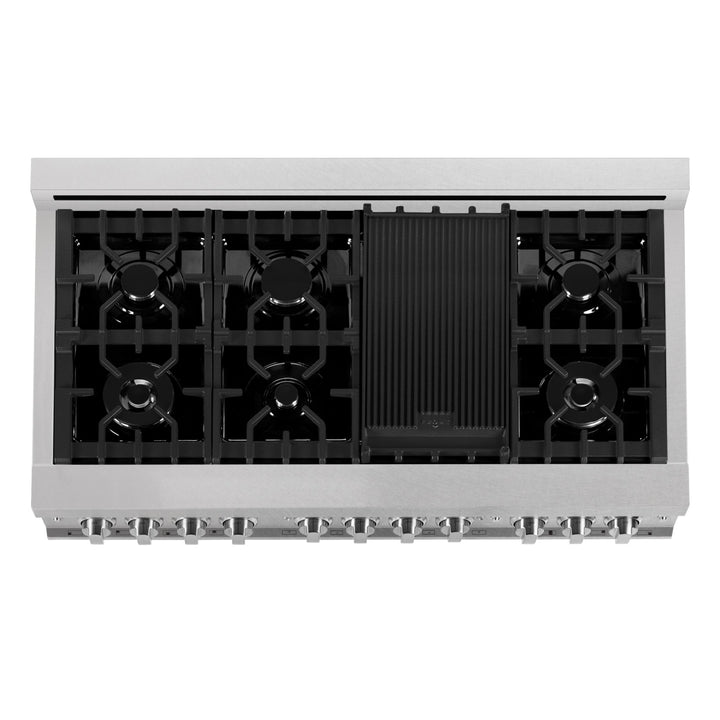 ZLINE 48 in. 6.0 cu. ft. Range with Natural Gas Stove and Natural Gas Oven in Fingerprint Resistant Stainless Steel (RGS-SN-48)