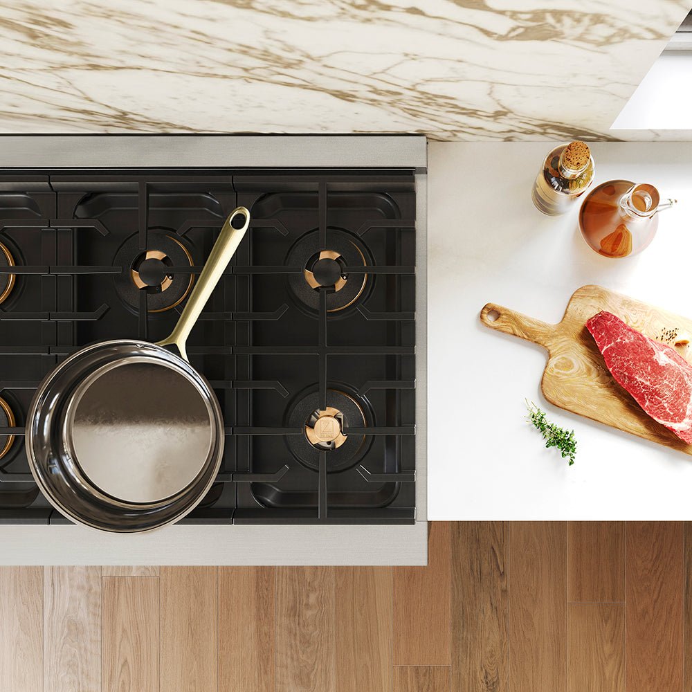 ZLINE 48 in. 6.7 cu. ft. Paramount Gas Range with 8 Burner DuoProâ„¢ Cooktop and Dual Ovens in Stainless Steel (PSGR48)