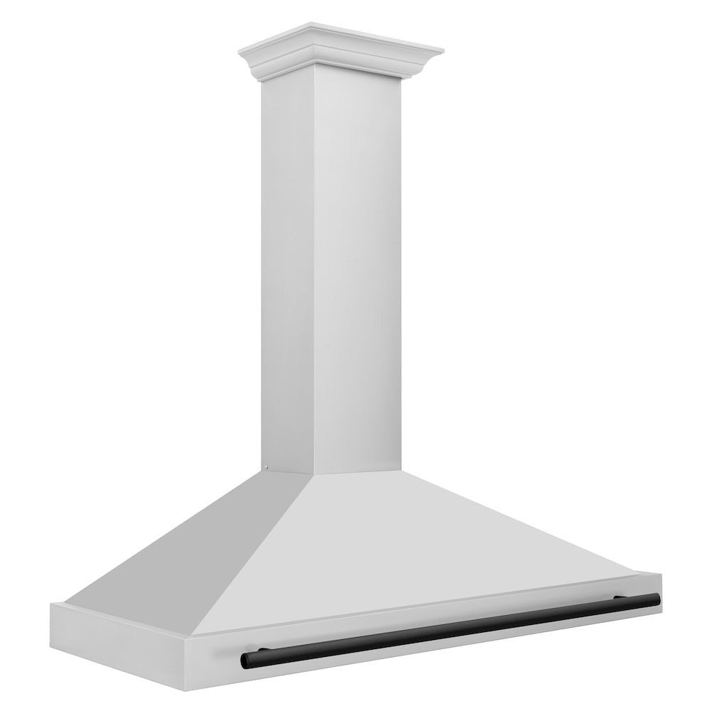 ZLINE 48 in. Autograph Edition Convertible Stainless Steel Range Hood with Stainless Steel Shell and Matte Black Accents (KB4STZ-48-MB)