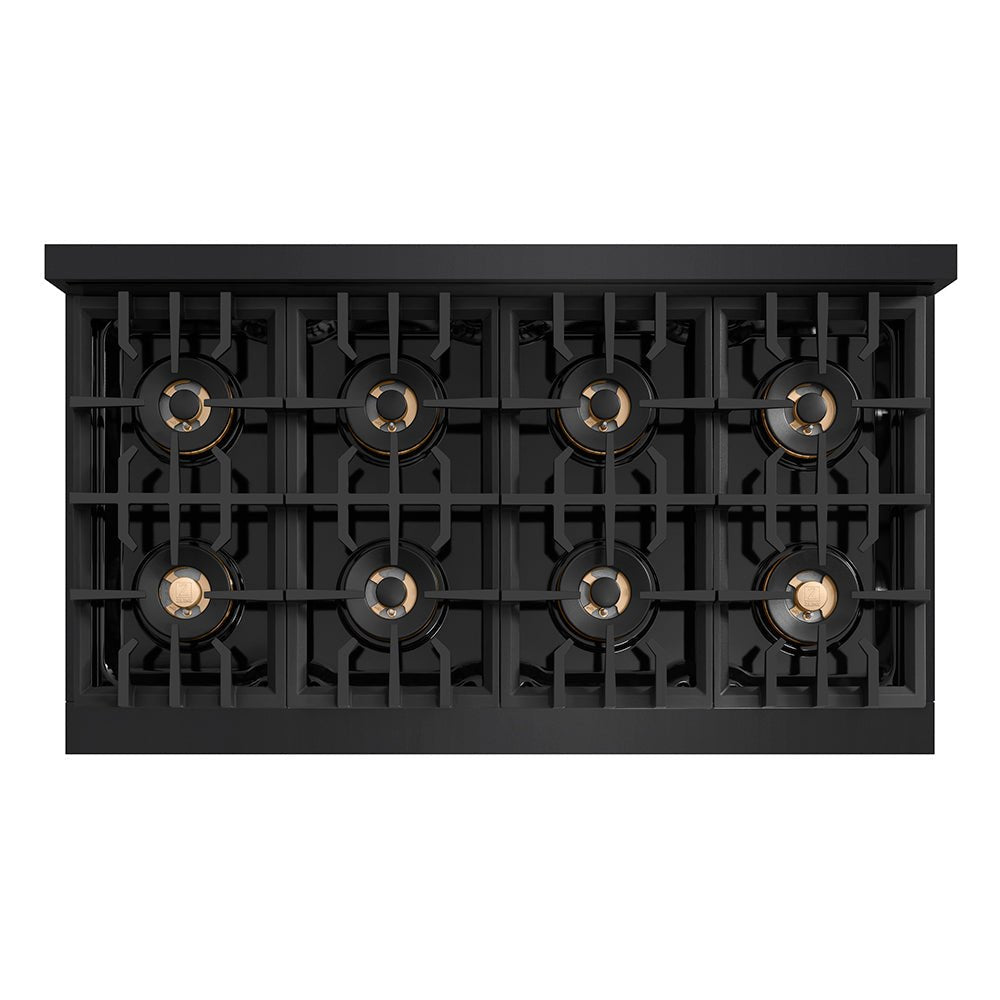 ZLINE 48 in. Classic Gas Rangetop with 8 Burner DuoProâ„¢ Cooktop in Black Stainless Steel (PCRTB-48)