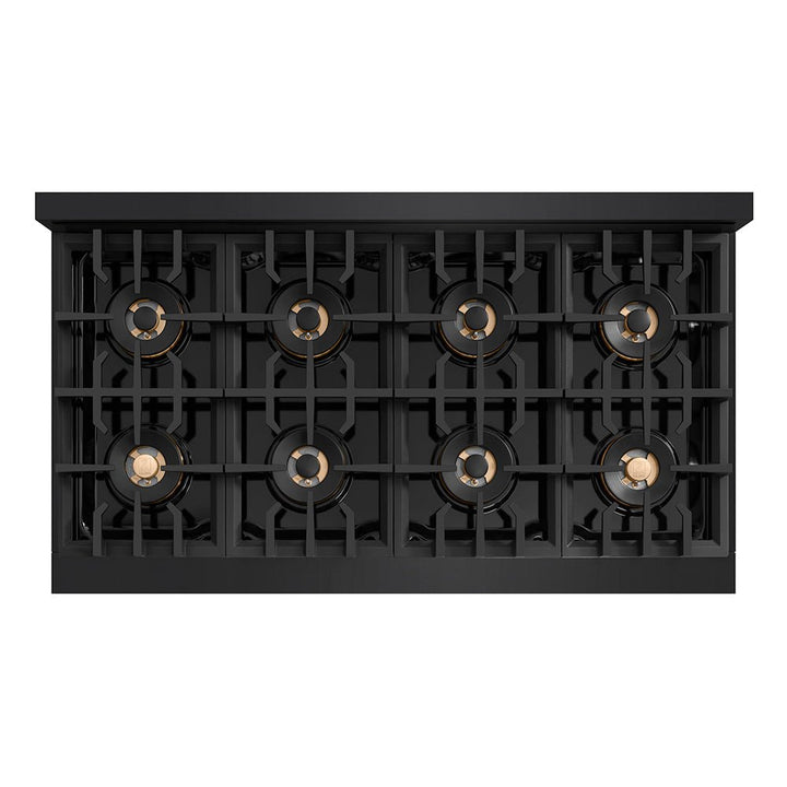 ZLINE 48 in. Classic Gas Rangetop with 8 Burner DuoProâ„¢ Cooktop in Black Stainless Steel (PCRTB-48)