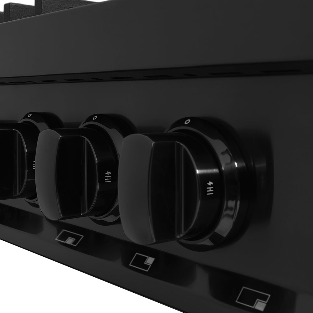 ZLINE 48 in. Classic Gas Rangetop with 8 Burner DuoProâ„¢ Cooktop in Black Stainless Steel (PCRTB-48)