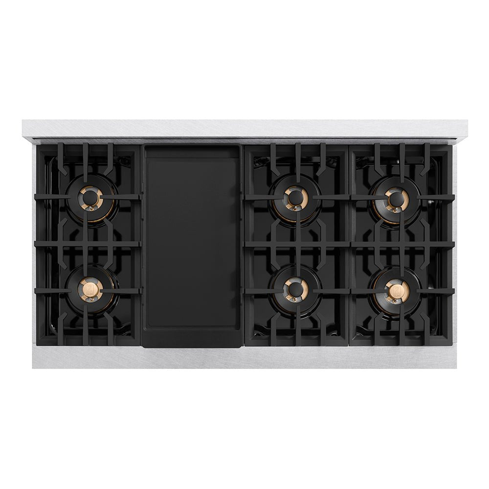 ZLINE 48 in. Classic Gas Rangetop with 8 Burner DuoProâ„¢ Cooktop in Satin Stainless Steel (PCRTS-48)