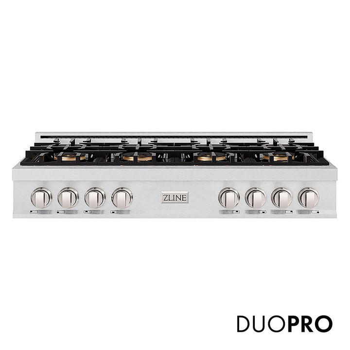 ZLINE 48 in. Classic Gas Rangetop with 8 Burner DuoProâ„¢ Cooktop in Satin Stainless Steel (PCRTS-48)