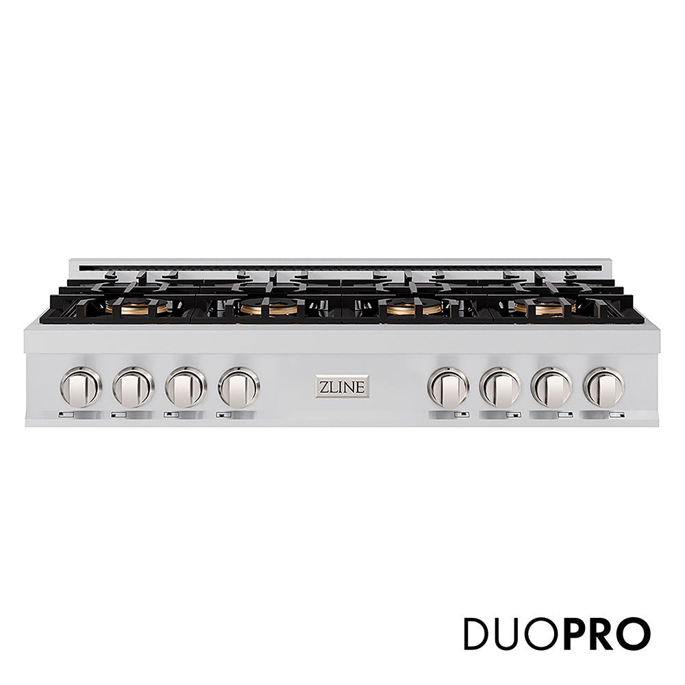 ZLINE 48 in. Classic Gas Rangetop with 8 Burner DuoProâ„¢ Cooktop in Stainless Steel (PCRT48)