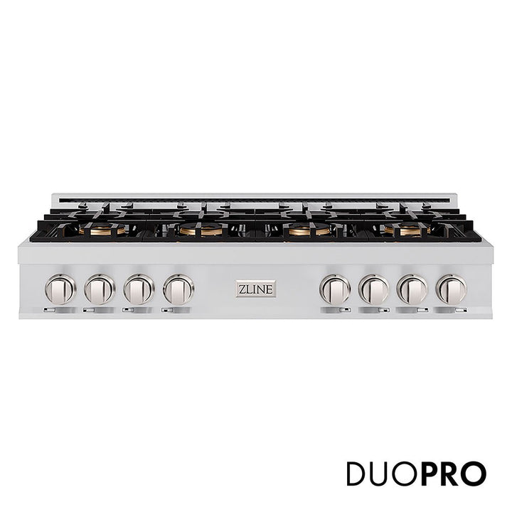 ZLINE 48 in. Classic Gas Rangetop with 8 Burner DuoProâ„¢ Cooktop in Stainless Steel (PCRT48)