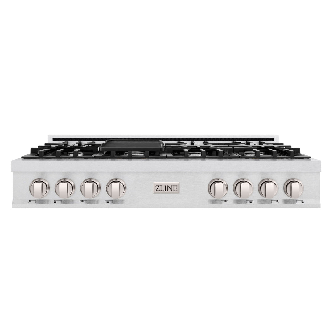 ZLINE 48 in. Classic Gas Rangetop with 8 Burners and Porcelain Cooktop in Satin Stainless Steel (RTS-48)