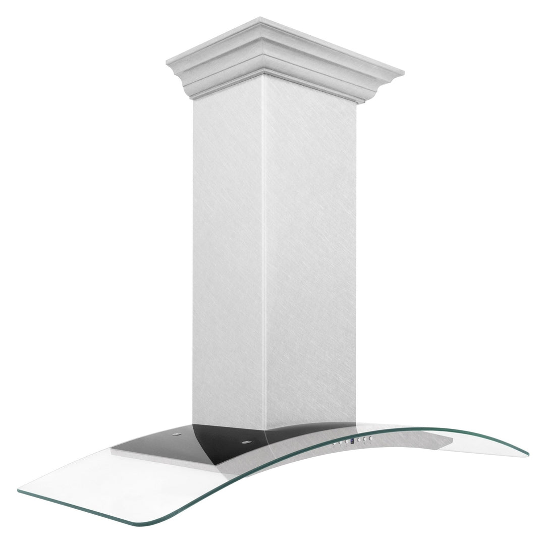 ZLINE 48 in. Convertible Vent Wall Mount Range Hood in Satin Stainless Steel and Glass (8KN4S-48)