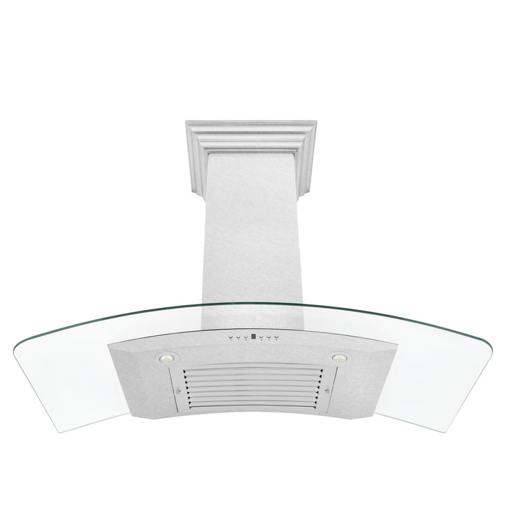 ZLINE 48 in. Convertible Vent Wall Mount Range Hood in Satin Stainless Steel and Glass (8KN4S-48)