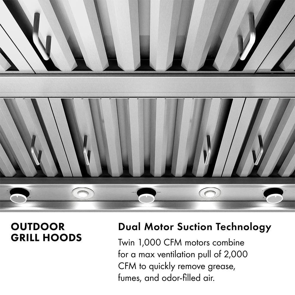 ZLINE 48 in. Island Mount Outdoor Grill Hood (GOi2-48)