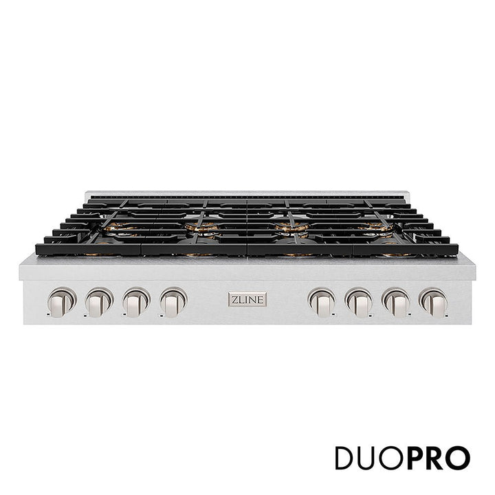 ZLINE 48 in. Paramount Gas Rangetop with 8 Burner DuoProâ„¢ Cooktop in Satin Stainless Steel (PSRTS-48)