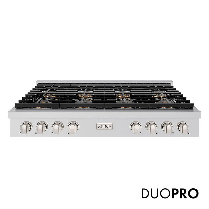 ZLINE 48 in. Paramount Gas Rangetop with 8 Burner DuoProâ„¢ Cooktop in Stainless Steel (PSRT48)