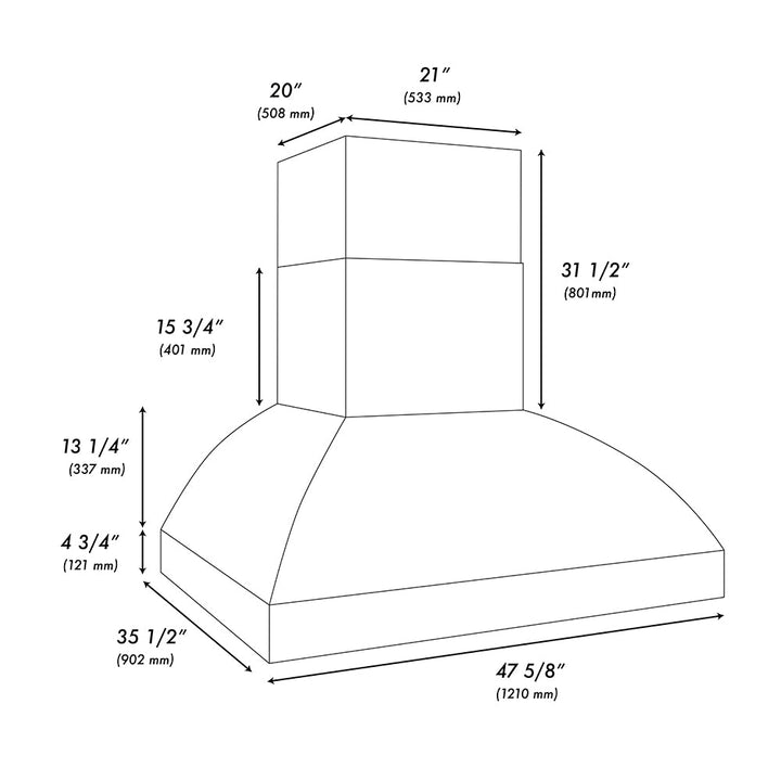 ZLINE 48 in. Wall Mount Outdoor Grill Hood (GOW2-48)