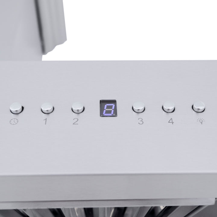 ZLINE 48" Professional Ducted Wall Mount Range Hood in Stainless Steel with Crown Molding (667CRN-48)