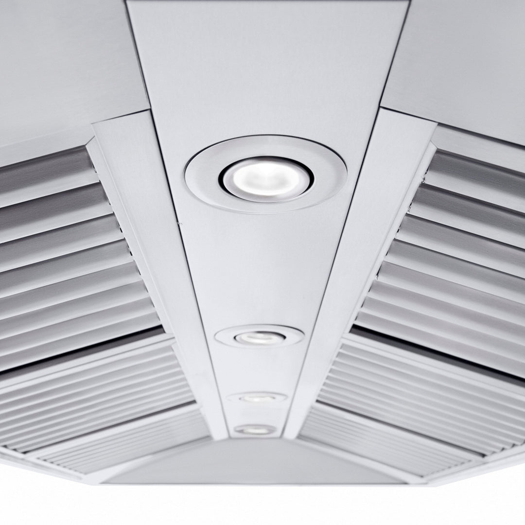 ZLINE 48" Professional Ducted Wall Mount Range Hood in Stainless Steel with Crown Molding (667CRN-48)