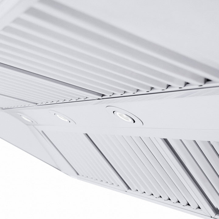 ZLINE 48" Professional Ducted Wall Mount Range Hood in Stainless Steel with Crown Molding (667CRN-48)