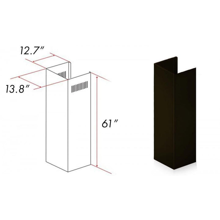 ZLINE 5 ft. Chimney Extension for Ceilings up to 12.5 ft., 8667B-E