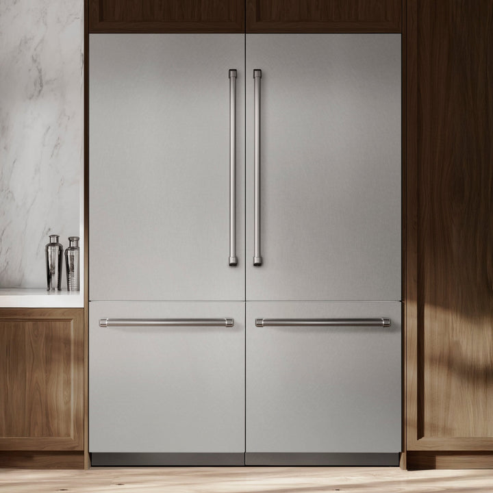 ZLINE 60 in. 32.2 cu. ft. French Door Built-In Bottom Freezer Refrigerator with Water Dispensers and Ice Makers in Satin Stainless Steel (RBIV-SN-60)