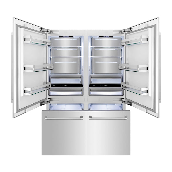 ZLINE 60 in. 32.2 cu. ft. French Door Built-In Bottom Freezer Refrigerator with Water Dispensers and Ice Makers in Stainless Steel (RBIV-304-60)