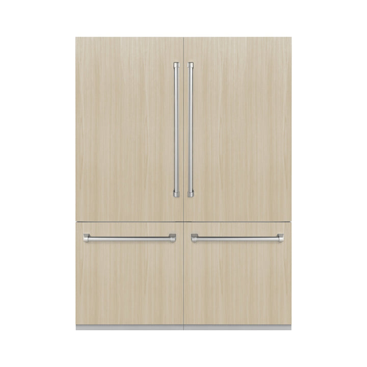 ZLINE 60 in. 32.2 cu. ft. Panel Ready French Door Built-In Bottom Freezer Refrigerator with Water Dispensers and Ice Makers (RBIV-60)