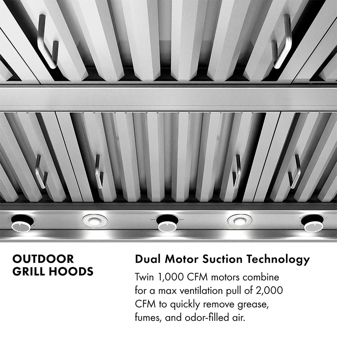 ZLINE 60 in. Under Cabinet Outdoor Grill Hood (GOU2-60)