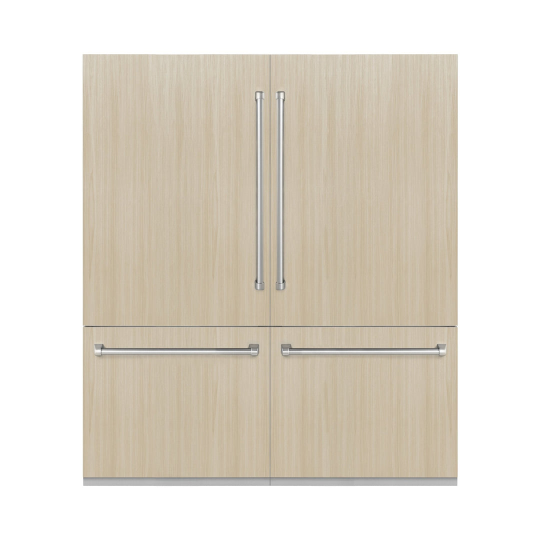 ZLINE 72 in. 39.6 cu. ft. Panel Ready French Door Built-In Bottom Freezer Refrigerator with Water Dispensers and Ice Makers (RBIT-72)