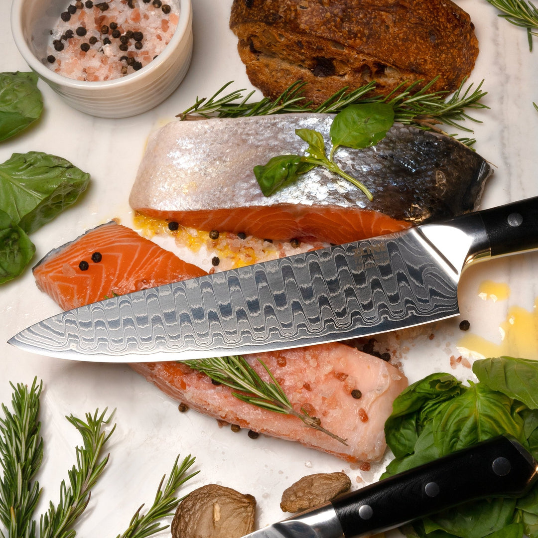 ZLINE 8â€ Professional Damascus Steel Chefâ€™s Knife (KCKT-JD)