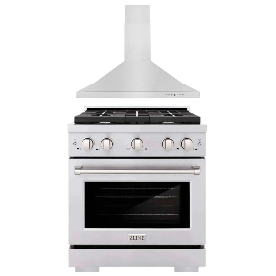 ZLINE Appliance Package - 30 in. Gas Range and 30 in. Range Hood, 2KP-SGRRH30