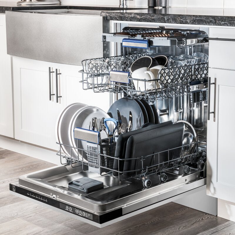 ZLINE Appliance Package - 60 In. Dual Fuel Range, 36 In. Refrigerator, Range Hood and 3-Rack Dishwasher in Stainless Steel, 4KPR-RARH60-DWV