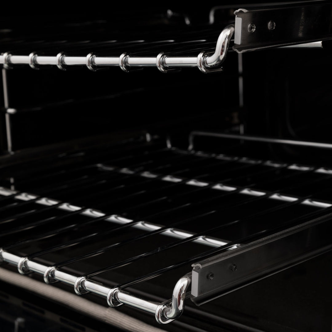 ZLINE Autograph 48" 6.0 cu. ft. Dual Fuel Range in Black Stainless Steel with Champagne Bronze Accents, RABZ-48-CB