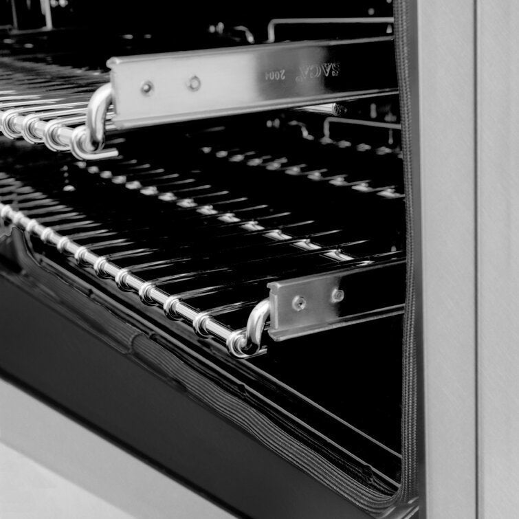 ZLINE Autograph 48 in. Gas Burner/Electric Oven in DuraSnow® Stainless Steel with Matte Black Accents, RASZ-SN-48-MB