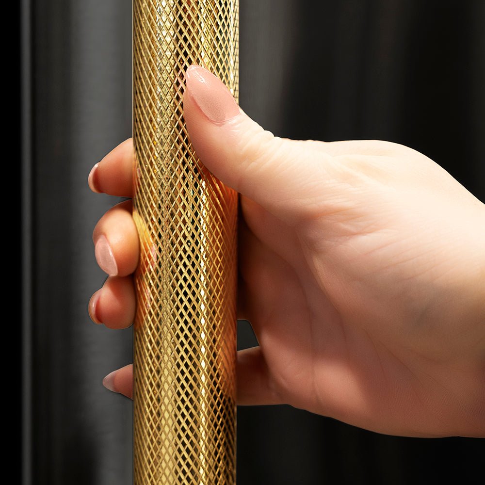 ZLINE Autograph Edition 15 in. Touchstone Clear Cube Ice Maker with Drain Pump and Black Stainless Steel Door with Polished Gold Helix Handle (ICCDZ-BS-15-KG)