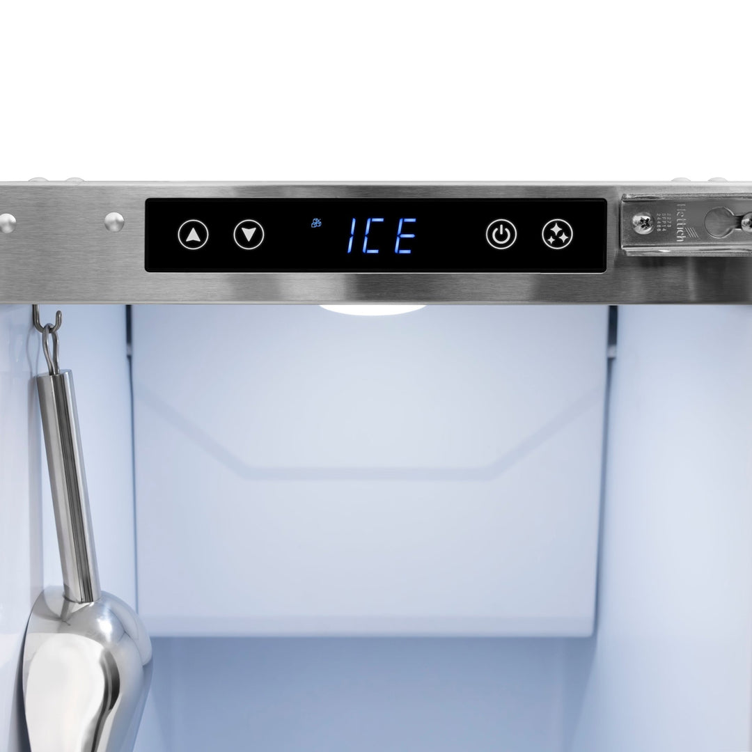 ZLINE Autograph Edition 15 in. Touchstone Clear Cube Ice Maker with Drain Pump and White Matte Door with Polished Gold Handle (ICCDZ-WM-15-G)