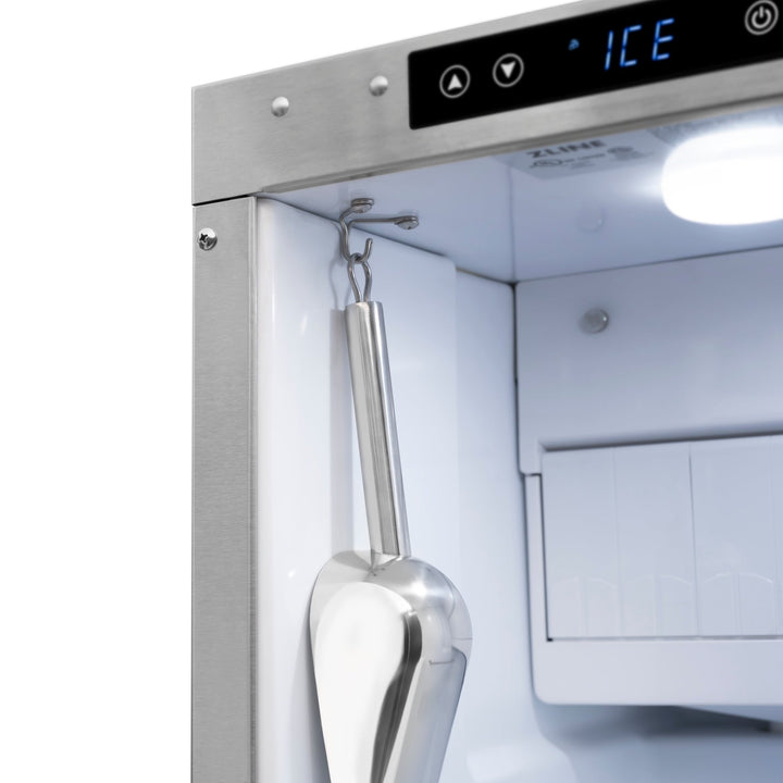 ZLINE Autograph Edition 15 in. Touchstone Gourmet Ice Maker with Drain Pump and Black Matte Door with Polished Gold Handle (IGMDZ-BLM-15-G)