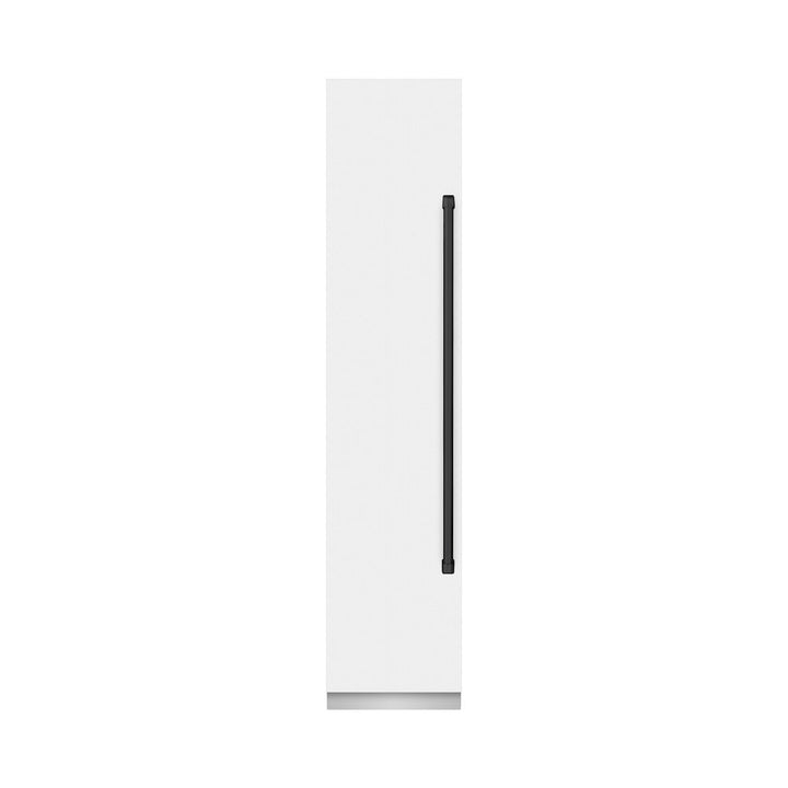 ZLINE Autograph Edition 18 in. 8.6 cu. ft. Left Hinge Column Freezer in White Matte with Graphite Gray Interior and Matte Black Accents (RCFVLZ-WM-18-MB)