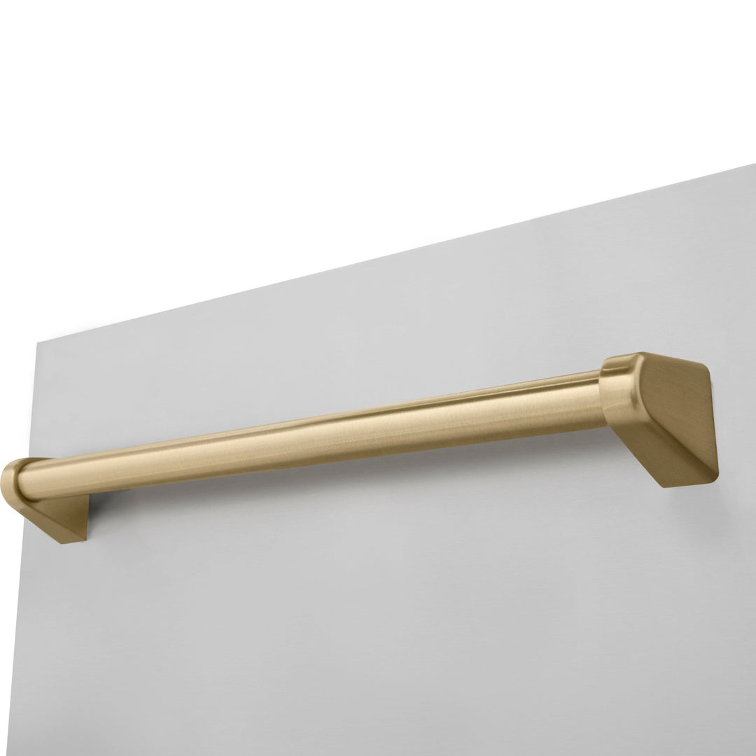 ZLINE Autograph Edition 18â€ Tallac Series 3rd Rack Top Control Built-In Dishwasher in Stainless Steel with Champagne Bronze Handle, 51dBa (DWVZ-304-18-CB)