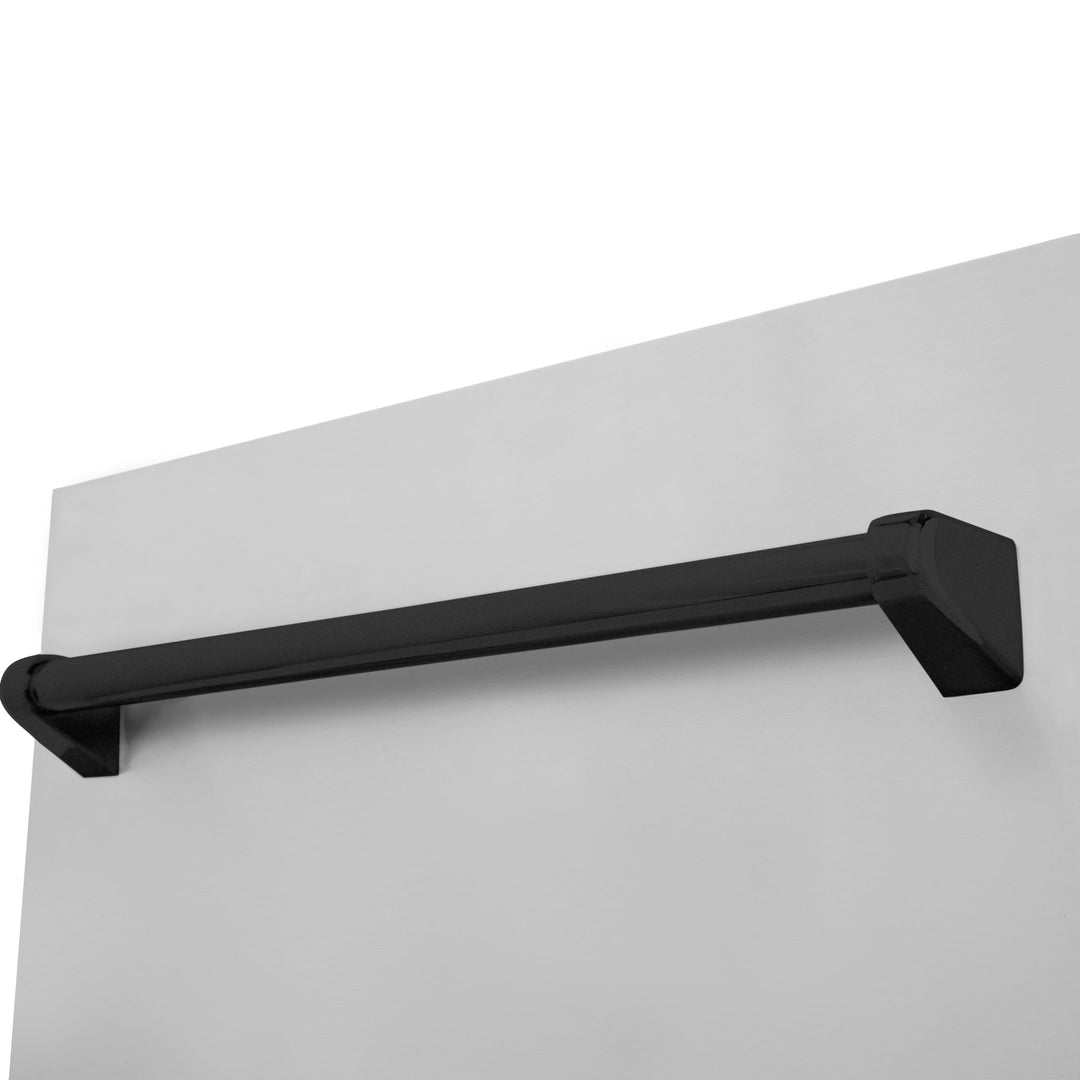 ZLINE Autograph Edition 18â€ Tallac Series 3rd Rack Top Control Built-In Dishwasher in Stainless Steel with Matte Black Handle, 51dBa (DWVZ-304-18-MB)