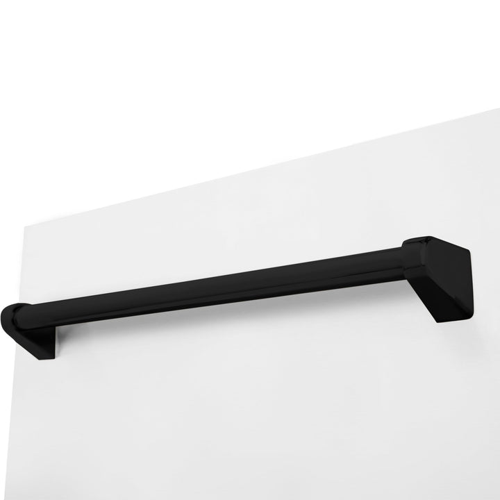 ZLINE Autograph Edition 18â€ Tallac Series 3rd Rack Top Control Built-In Dishwasher in White Matte with Matte Black Handle, 51dBa (DWVZ-WM-18-MB)