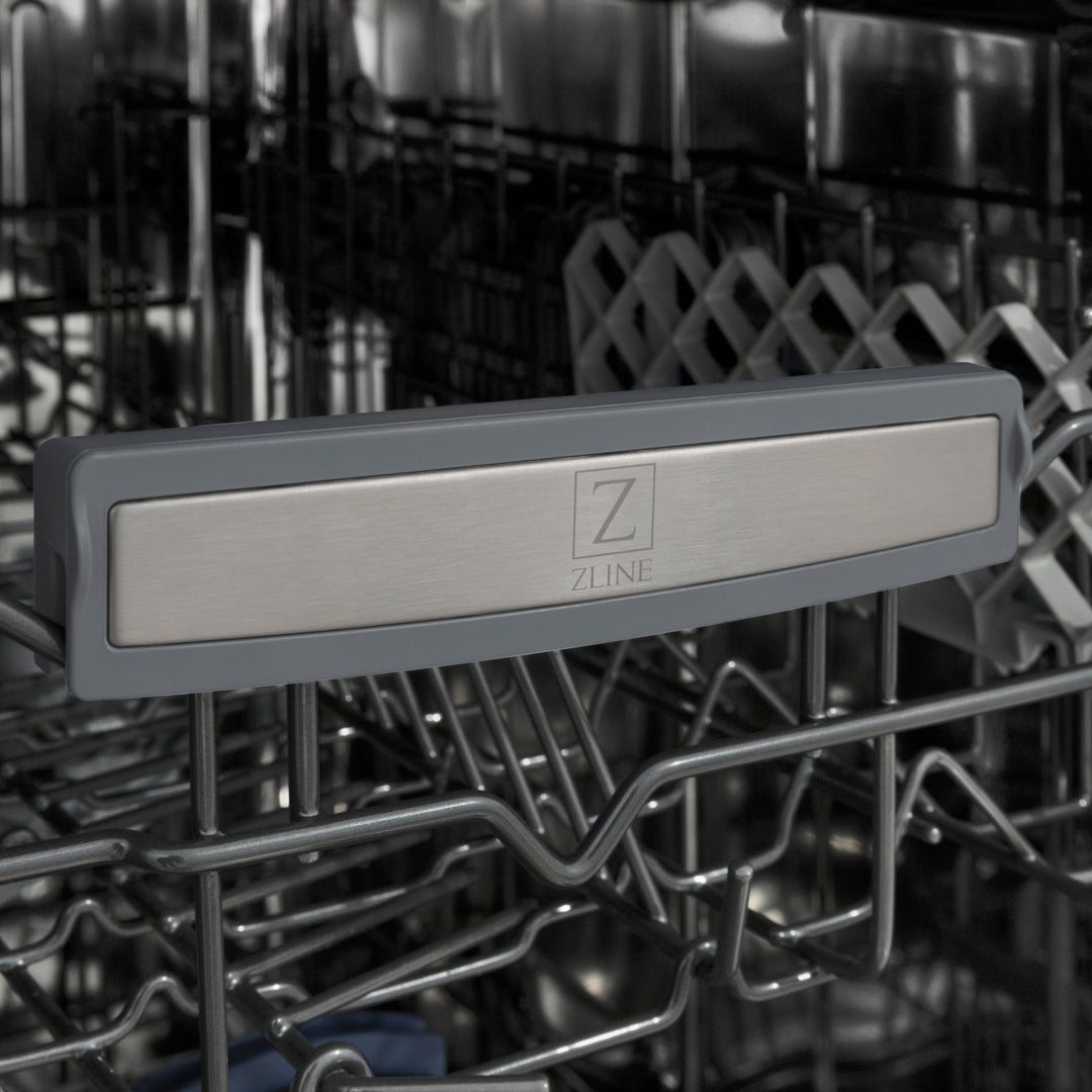 ZLINE Autograph Edition 18â€ Tallac Series 3rd Rack Top Control Dishwasher in Custom Panel Ready with Matte Black Handle, 51dBa (DWVZ-18-MB)