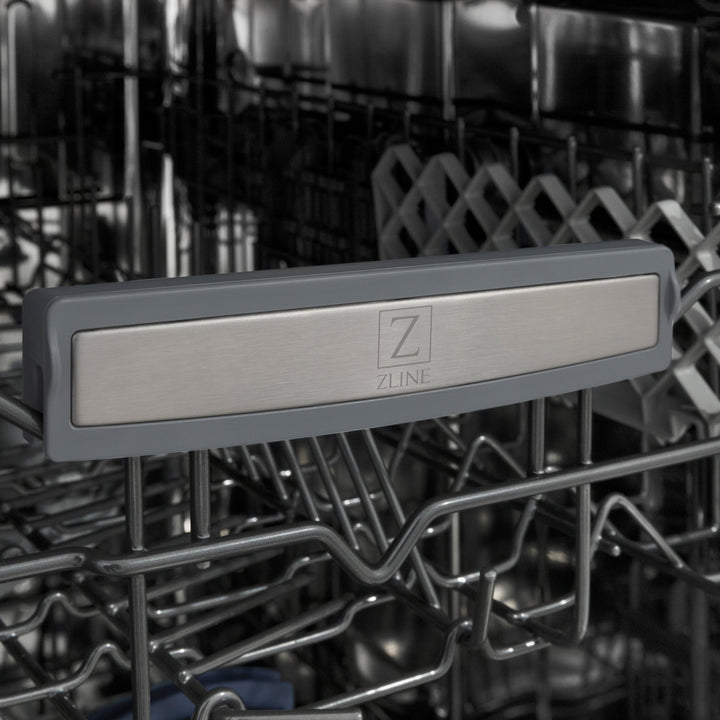 ZLINE Autograph Edition 18â€ Tallac Series 3rd Rack Top Control Dishwasher in Custom Panel Ready with Matte Black Handle, 51dBa (DWVZ-18-MB)