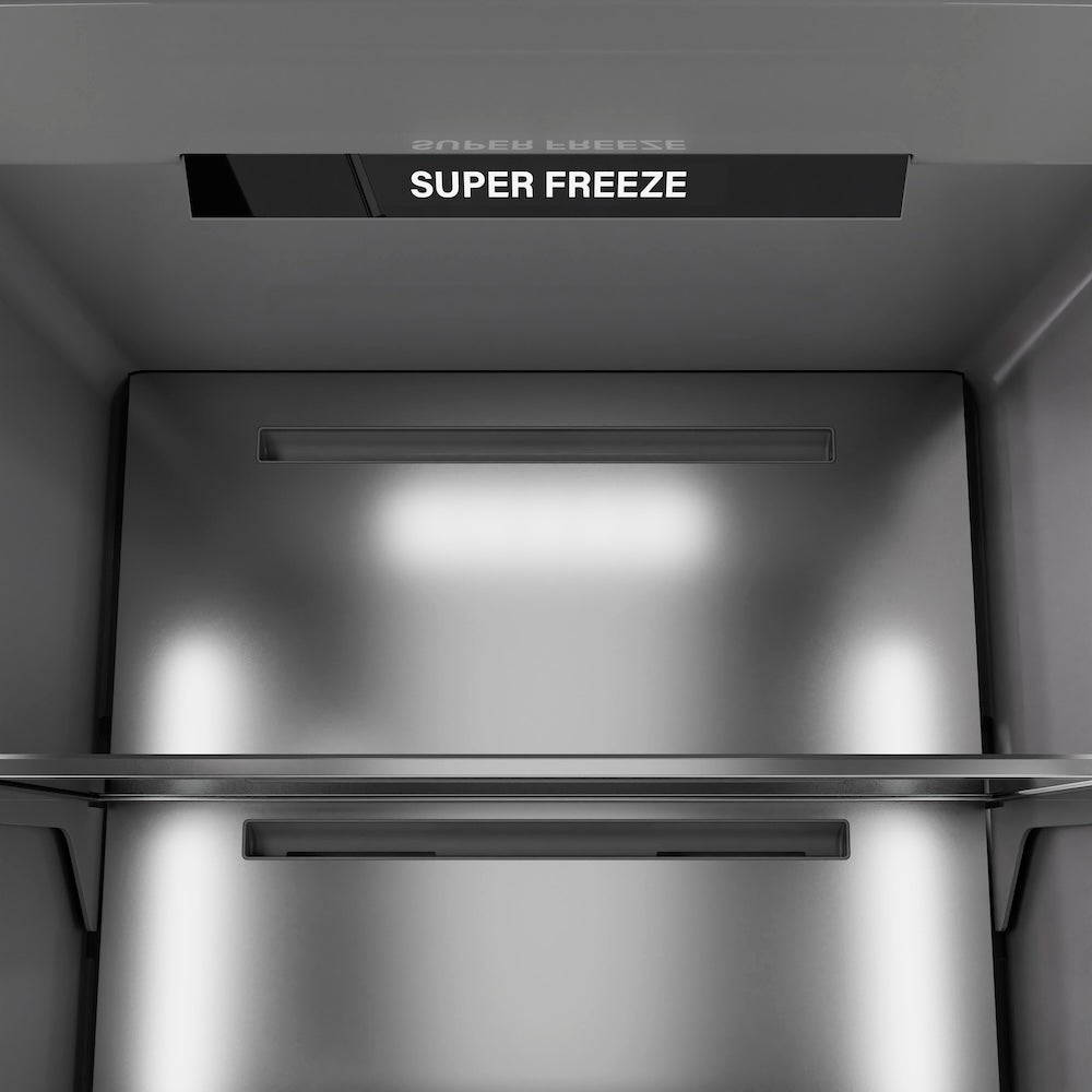 ZLINE Autograph Edition 24 in. 12.4 cu. ft. Column Freezer in White Matte with Graphite Gray Interior and Matte Black Accents (RCFVZ-WM-24-MB)
