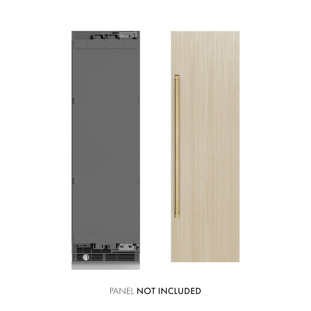 ZLINE Autograph Edition 24 in. 12.5 cu. ft. Panel Ready Column Refrigerator with Graphite Gray Interior and Champagne Bronze Accents (RBCRVZ-24-CB)