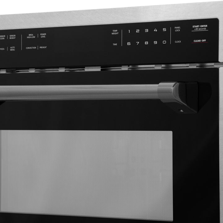 ZLINE Autograph Edition 24 in. 1.6 cu ft. Built-in Convection Microwave Oven in Satin Stainless Steel with Matte Black Accents (MWOZ-24-SS-MB)